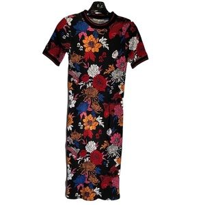 Zara Koi Fish and Chrysanthemum Tattoo Ribbed Dress